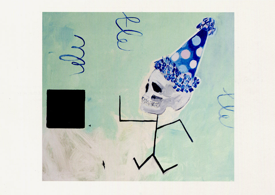 Front of invitiation featuring artwork by Peter Van Ammel