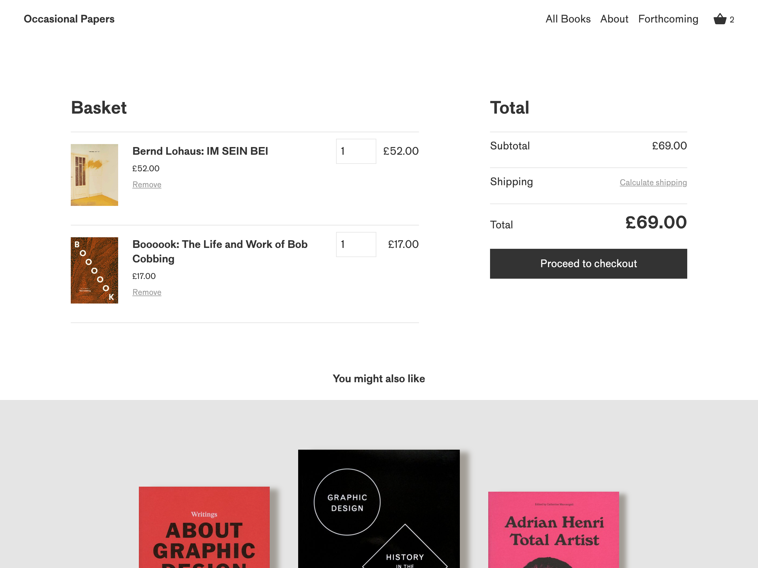 Basket page
